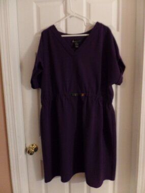 NWoT 18/20 18 20 Lane Bryant Short Cuffed Sleeve Textured Dress w/Silver Accent